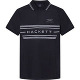 Hackett London Amr Chest Panel Polo, Negro (Black) A, M para Hombre