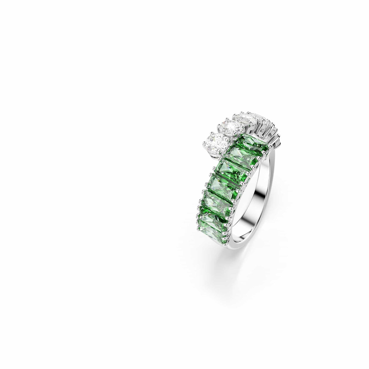 Swarovski Anillo Matrix, Tallas mixtas, Verde, Baño de rodio