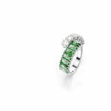 Swarovski Anillo Matrix, Tallas mixtas, Verde, Baño de rodio