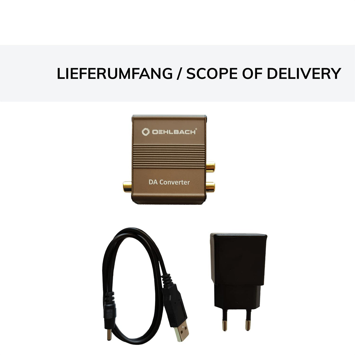 Oehlbach 6064 - Conversor Digital-analógico (Micro USB, 5 V), Color Negro