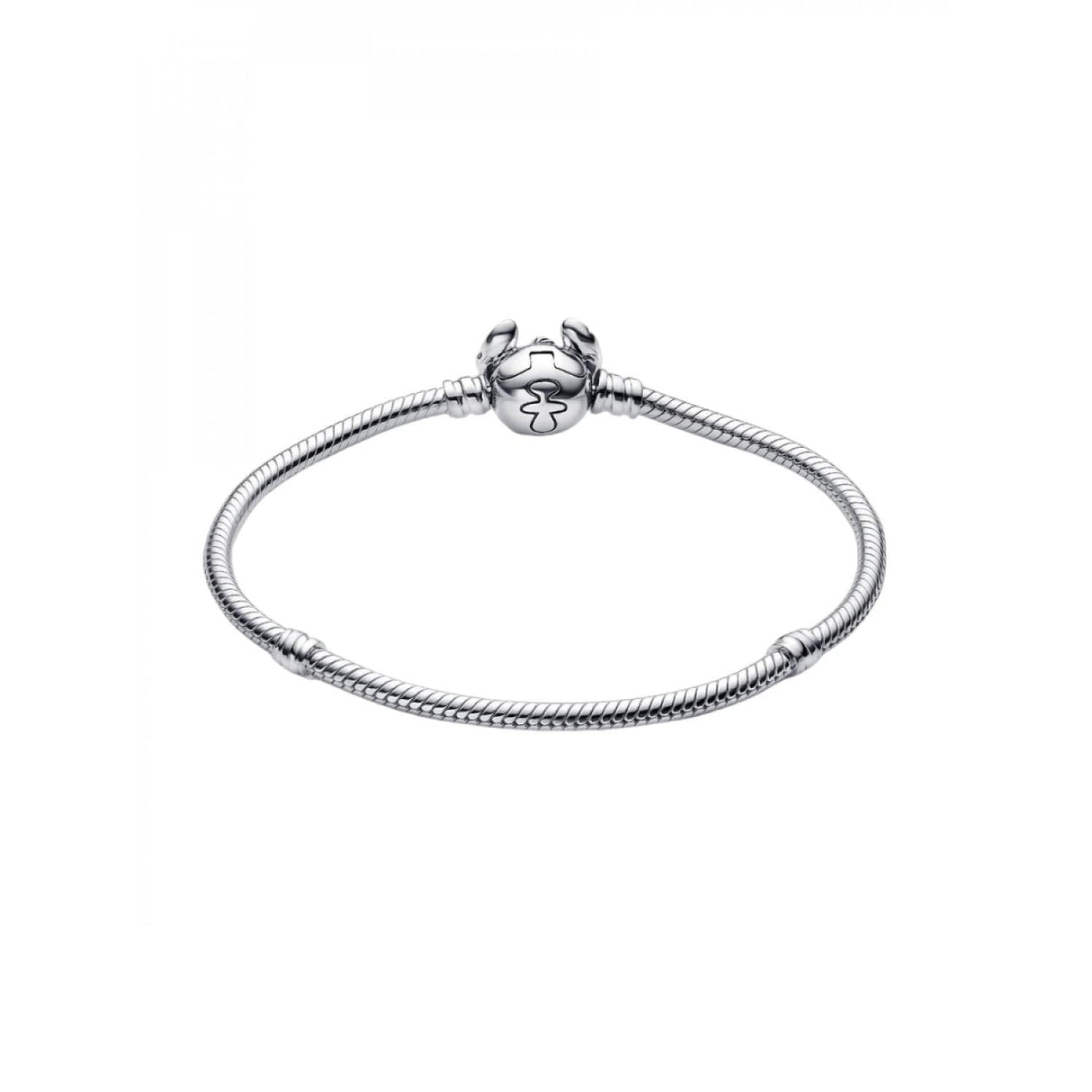 PANDORA Pulsera para mujer de plata Disney Stitch 593738C01, 593738C01-18, Plata de ley, No es una piedra preciosa