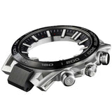 Casio Reloj Solar Hombre 55.60mm con dial Analógico Negro y Correa de Pulsera de Metal Plata EQB-2000DB-1AER