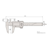 Mitutoyo Calibre digital 500-706-20 o salida de datos/rodillo de accionamiento, grado de protección: IP67, rango de medición 0-150 mm