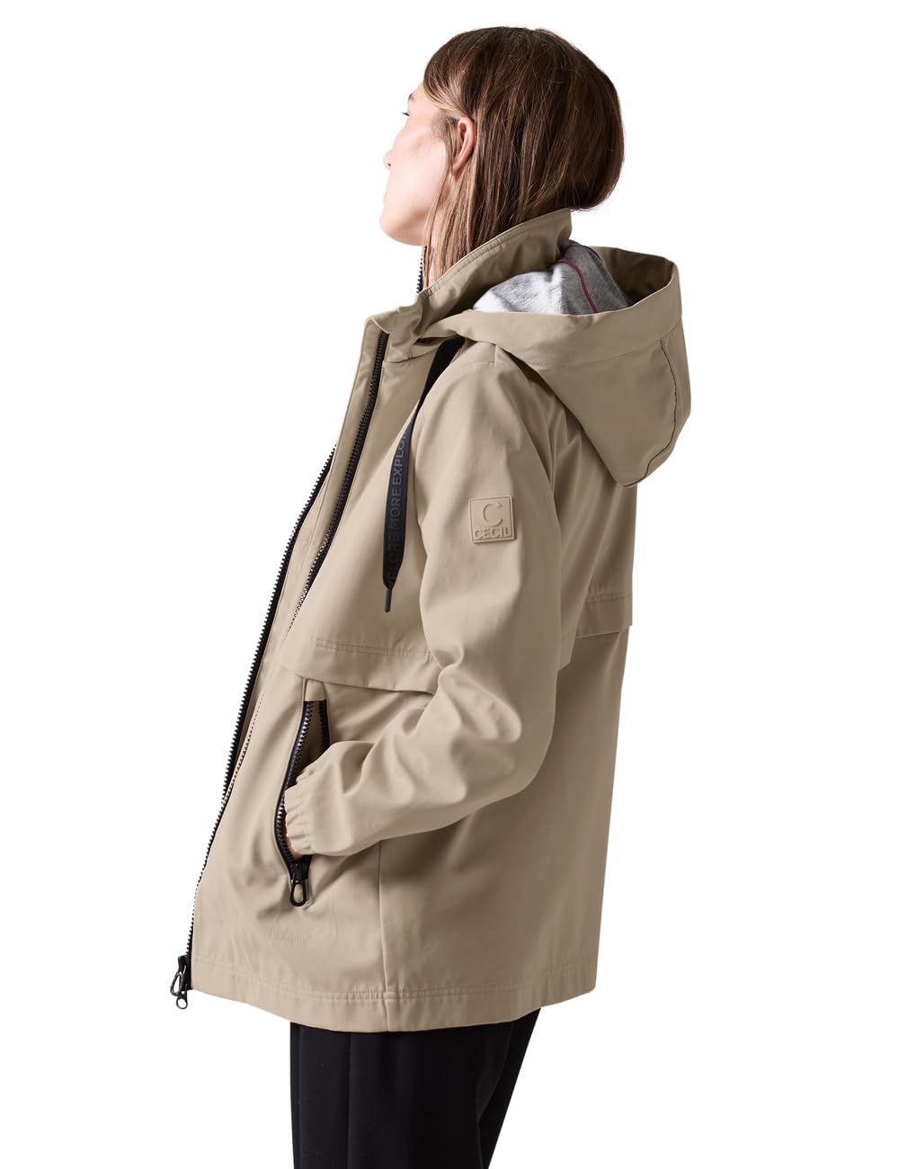 CECIL B201947 Chaqueta de Trinchera Corta, Creamy Almond Beige, M Mujeres