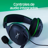 HyperX CloudX Stinger 2 Core, Cascos gaming para Xbox One y Series X/S, Drivers de 40 mm y Audio Envolvente, 3.5 mm, Micrófono Plegable con cancelación de ruido, Licencia Oficial Xbox - Blanco/Verde