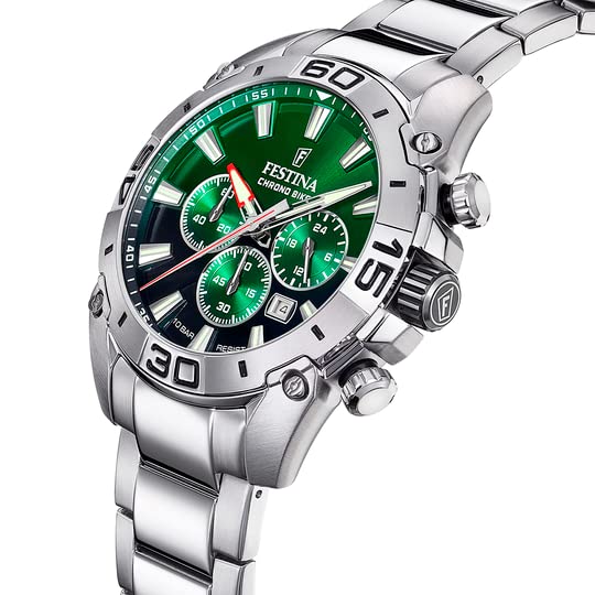 Reloj FESTINA para Hombre F20543/3 Chrono Bike Caja de Acero Inoxidable 316l Plateado Correa de Acero Inoxidable 316l Plateado