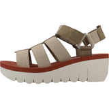 Fly London YOJI198FLY, Sandalias Mujer, Military/Beige/Brick, 38 EU