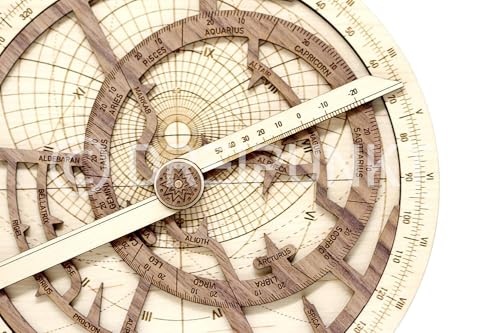 Dreipunkt Verlag Maqueta de astrolabio Deluxe Edition: maqueta de madera noble de astrolabio