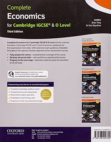 Complete Economics for Cambridge IGCSE & O Level: Student Book (Third Edition): Students of Cambridge IGCSE & O Level Economics (0455/2281) (CAIE complete economics)