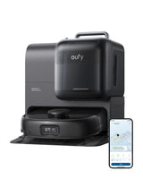 eufy Robot Aspirador Omni E28, Aspirador quitamanchas portátil, Sistema HydroJet, succión Turbo de 20.000 Pa, cepillos desenredantes DuoSpiral, Brazo CornerRover, estación Todo en uno.