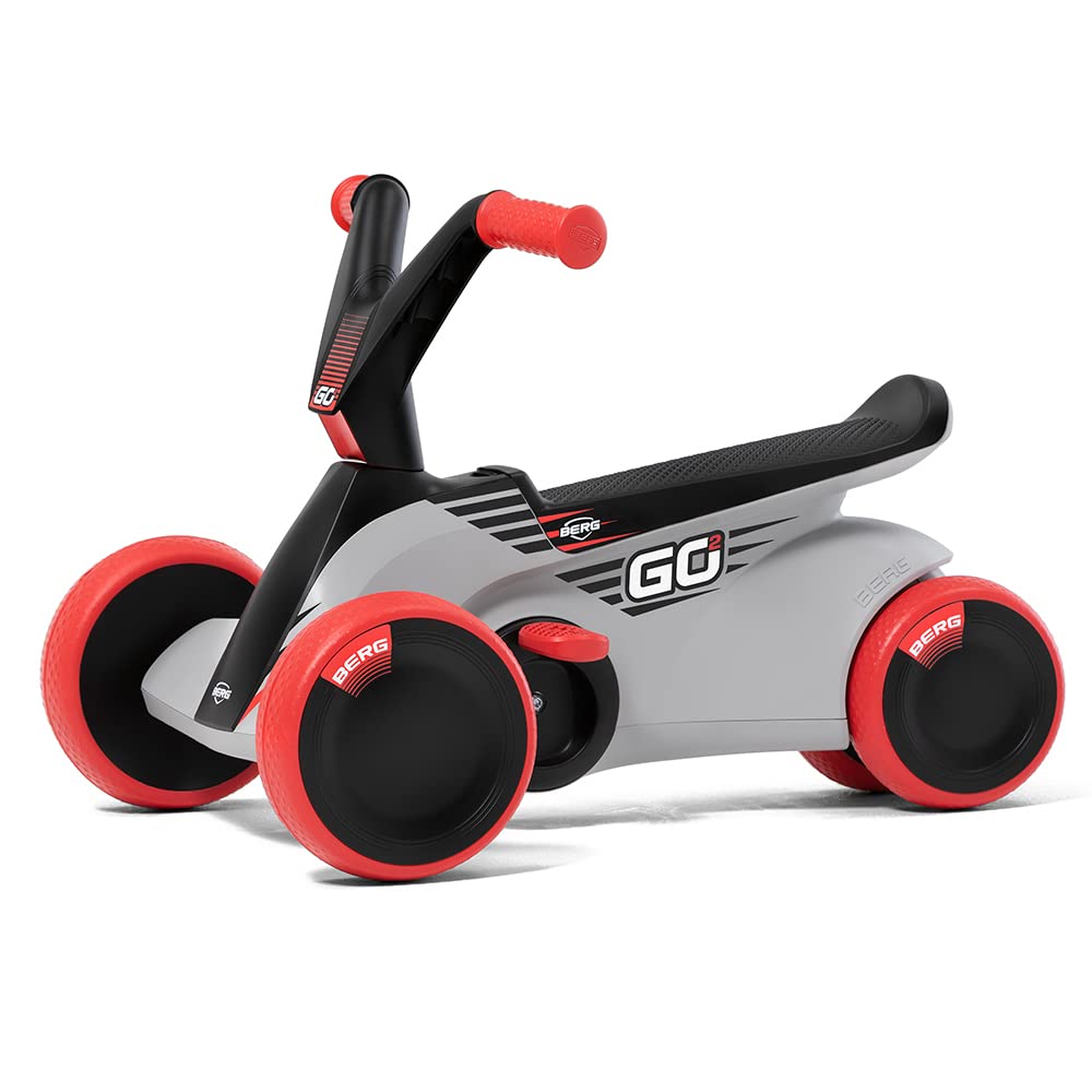 Berg GO² - Coche Antideslizante 2 en 1, tobogán y Rueda para niños, con Pedales Plegables, Juguete para niños a Partir de 10 Meses (SparX Rojo)