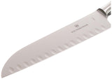 Victorinox Grand Maître, cuchillo Santoku profesional, hoja extra afilada, filo biselado, 17 cm, elegante mango de madera, acero inoxidable, marrón