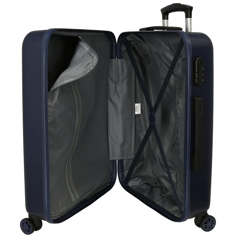Pepe Jeans Tom Juego de maletas Azul 55/65 cms Rígida ABS Cierre de combinación lateral 56L 7,54 kgs 4 Ruedas equipaje mano