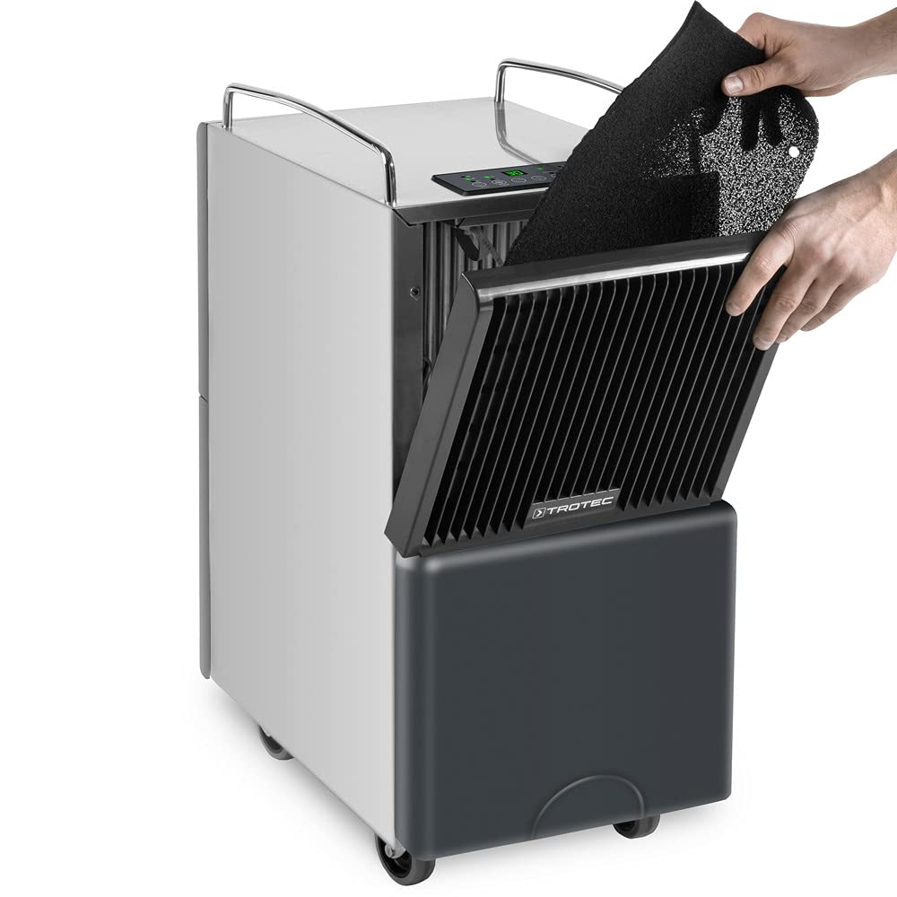 TROTEC Deshumidificador TTK 120 E, 30 L/día, Seca y Elimina los daños causados por el Agua, Secado de Ropa, Gran depósito de 8 litros