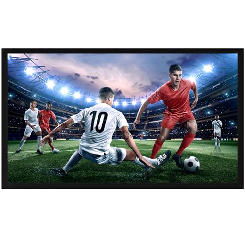 VEVOR Pantalla de Proyector Diagonal 100 Pulgadas de 16: 9, Pantalla de Cine 4K, Proyector Marco de Aluminio, 221 x 124 cm para Películas Portátil Montaje en Pared al Aire Libre, Negro