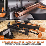 Evolution Power Tools R255SMS-DB ingletadora, Sierra ingletadora deslizante multimaterial de 255 mm, con doble bisel y paquete plus, hasta 300 mm x 90 mm, 5° a izquierda y derecha, inglete de 50°
