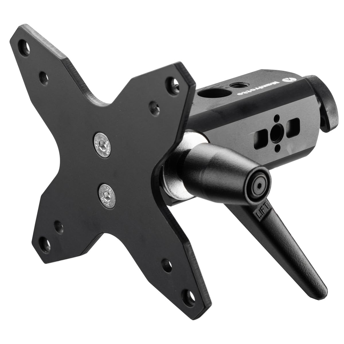 Manfrotto TetherGear Soporte de Monitor VESA-Pantallas-TV-Accesorio Soporte Iluminación-Carga 30 kg -Orificio Roscado 3/8”-Adaptador Hembra 16 mm-Compatibilidad VESA 75 x 75 y 100 x 100 mm-MLTSA1001B