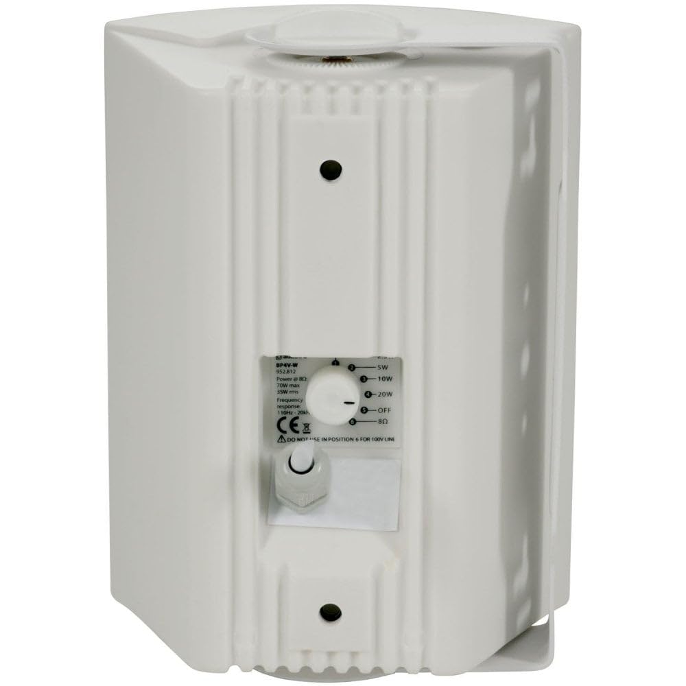 Adastra Altavoz Exterior Resistente a la Intemperie | 70 W | Blanco 4 Pulgadas