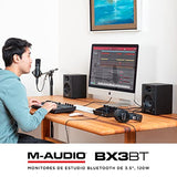 M-AUDIO BX3 BT Par 3.5" 120W Monitores de Estudio, Altavoces Autoamplificados Bluetooth para PC, para producción Musical, Juegos, Streaming, Podcast, DJ