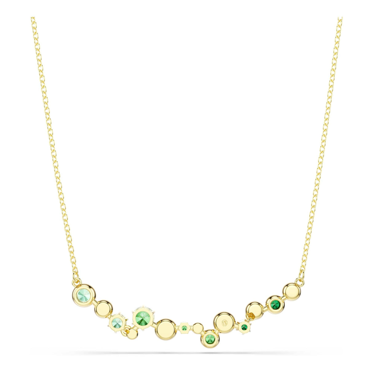 Swarovski Collar Constella, Tallas mixtas, Verde, Baño tono oro