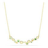 Swarovski Collar Constella, Tallas mixtas, Verde, Baño tono oro
