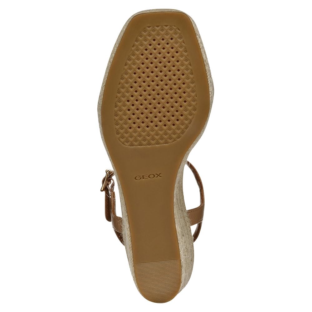 Geox D PANAREA B, Sandalia de cuña Mujer, Beige, 36.5 EU