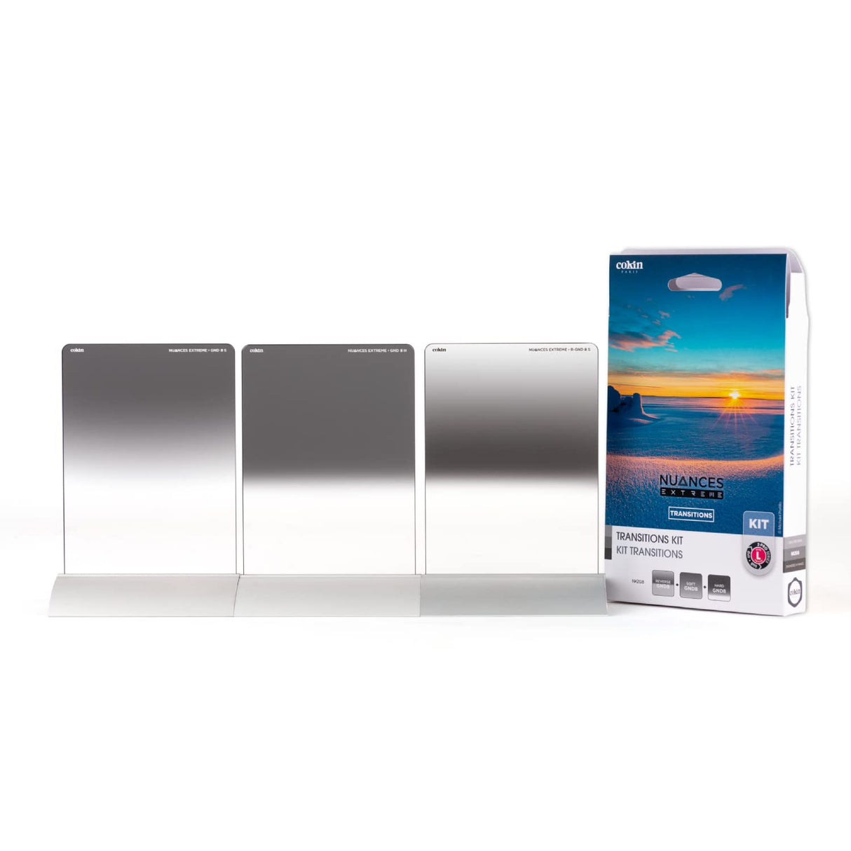 COKIN NUANCES Set Graduado Extremo GND8 Inverso + Suave + Duro Filtro Graduado Gris - Cristal Mineral Resistente - L (Serie Z-Pro) 100mm