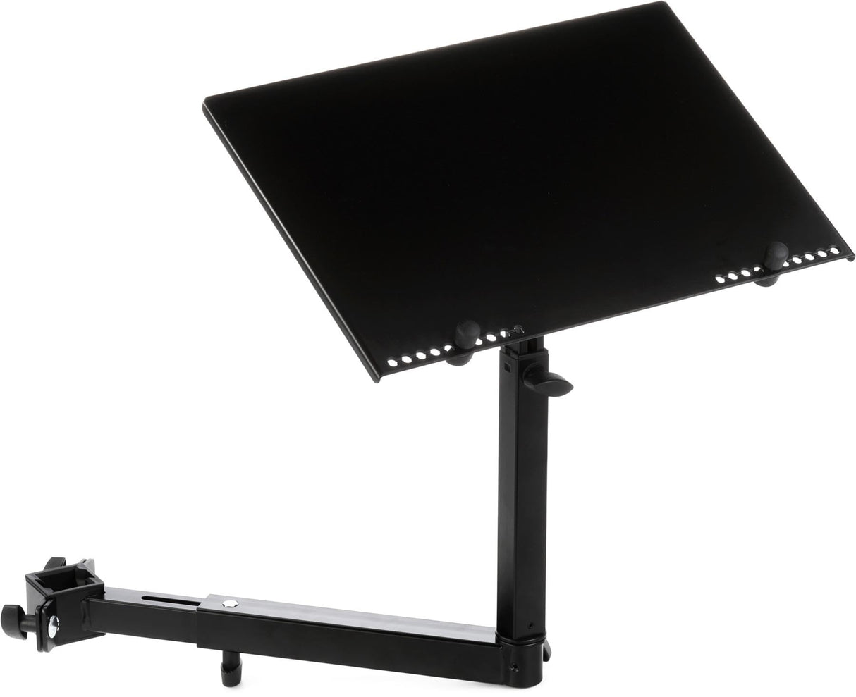 K&M 18815 Soporte para portátil para estante para teclado Omega - aluminio, acero - brazo giratorio y giratorio, fácil montaje en la base del soporte