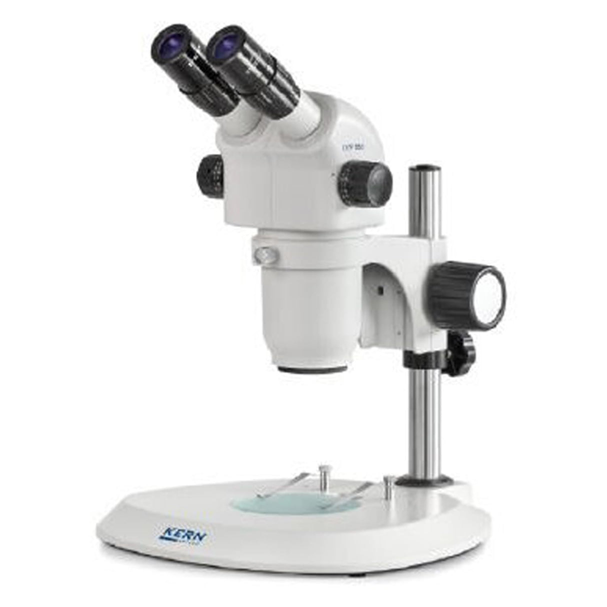 Estéreo Zoom Microscopio [Núcleo ozp 555] Tubo: Binocular, ocular: hswf 10 x 23 mm, campo de visión: ø38,3 – 4,2 mm, objetivo: 0,6 x – 5,5 x, soporte: columna