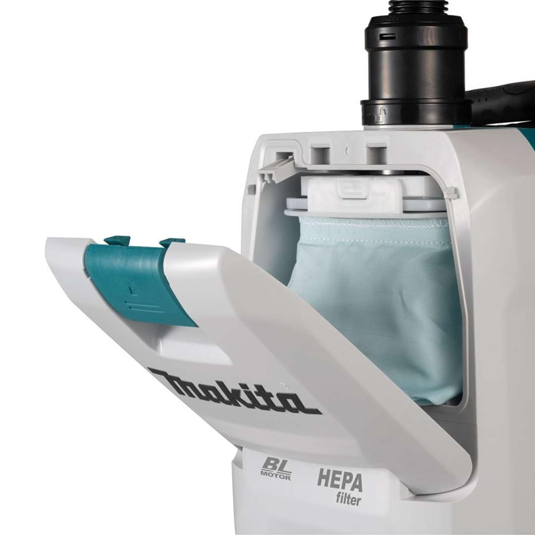Makita VC008GZ Aspiradora de Mochila, 40 V, máx. (sin batería, sin Cargador), Blanco