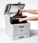 Brother DCP-L8410CDW -Impresora multifunción láser Color Profesional 3 en 1 (impresión, Copia y escaneado, Alta Velocidad, WiFi, impresión a Doble Cara, LCD), Blanco
