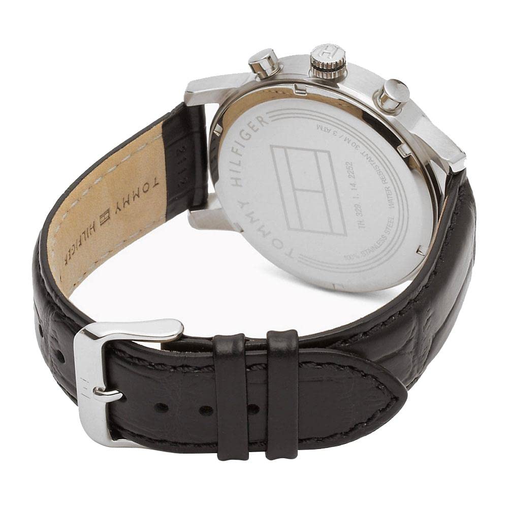 Tommy Hilfiger Reloj Analógico de Cuarzo multifunción para Hombre con Correa en Piel Negro - 1791401