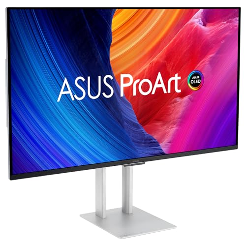 ASUS ProArt Display OLED PA32UCDM Monitor Profesional de 32 Pulgadas, 4K UHD 3840x2160, QD-OLED, Ultrafino, 240Hz, 0.1ms, HDR-10, HLG, 99% DCI-P3, Thunderbolt 4, Calman Ready, ColorSpace