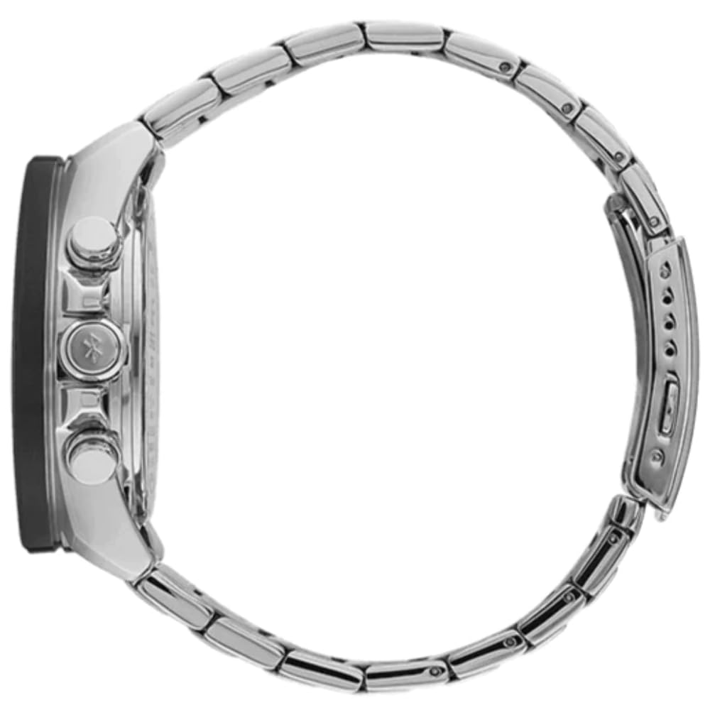 Casio Reloj Solar Hombre 48.00mm con dial Análogico-Digital Negro y Correa de Pulsera de Metal Plata ECB-900DB-1AER