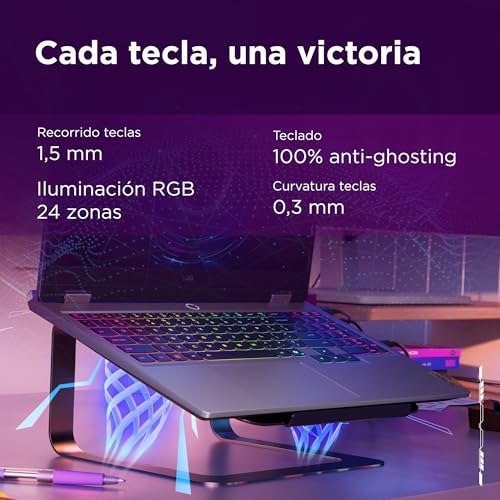 Lenovo LOQ Gen 10 - Portátil Gaming IA 15.6" FHD (Intel Core i7-13650HX, NVIDIA GeForce RTX 5060, 32 GB RAM, 1 TB SSD, 144 Hz, Wi-Fi 6, Sin Sistema Operativo) QWERTY RGB 24 Zonas Español - Gris