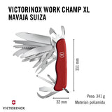 Victorinox Work Champ XL, Navaja Multiuso Suiza, Cuchillo bolsillo, Regalo, 31 Funciones, Hoja grande, Sacacorchos, Bloqueable