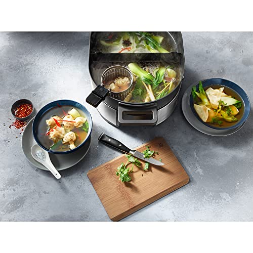 WMF Lono Hot Pot & Steamer, olla eléctrica versátil 1750 W, Negro, Acabados de Acero Inoxidable de Cromargan