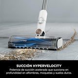 Shark Clean & Empty Aspiradora sin cable, 40 min de autonomía, sistema de vaciado automático, ligera, Anti Hair Wrap, minicepillo pelo de mascotas y boquilla estrecha, luces LED, blanco/azul, BU3521EU