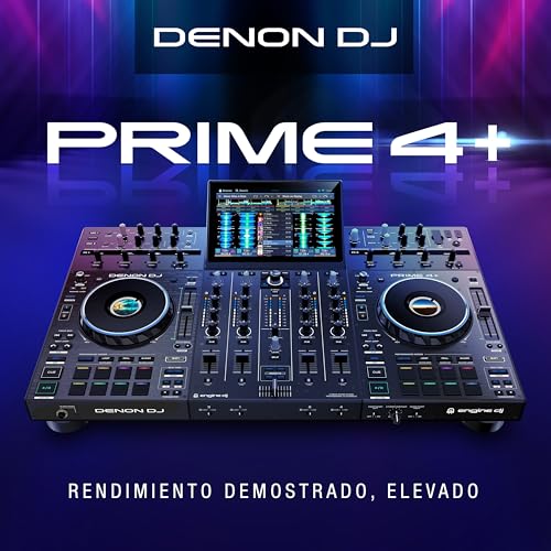 Denon DJ PRIME 4+ controlador DJ autónomo con Separación de Stems en 4 Decks, streaming por wifi, Mezclador, pantalla táctil 10,1", control de luces