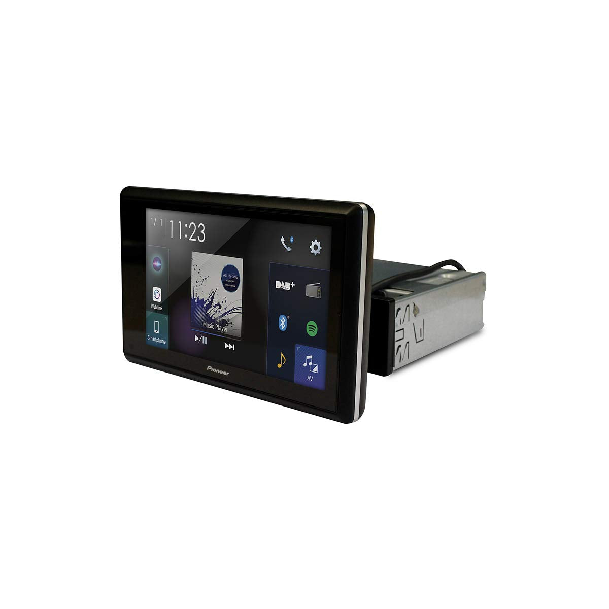 Pioneer SPHEVO82DABUNI Radio para Coche (1 DIN, Pantalla de 8 Pulgadas, Radio Dab+, Radio Digital, Android Coche, Apple CarPlay, Spotify, transmisión Bluetooth, WebLink, reproducción de Archivos