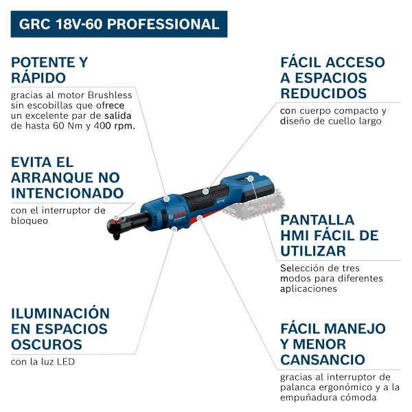 Bosch Professional 18V System llave de crique a batería GRC 18V-60