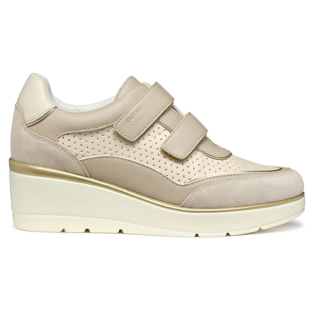 Geox D ILDE A, Zapatillas Mujer, Papyrus/Lt Taupe, 41 EU