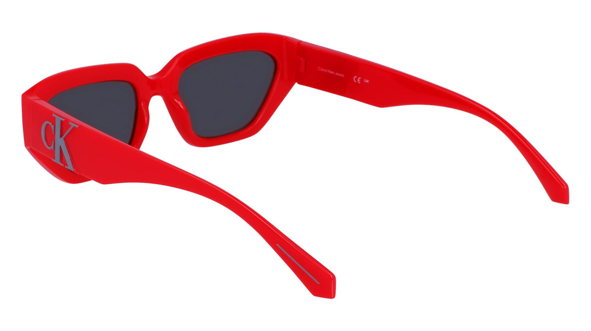 Calvin Klein Jeans Unisex Adult Sunglasses CKJ23652S - Strawberry Red with Solid Grey Lens