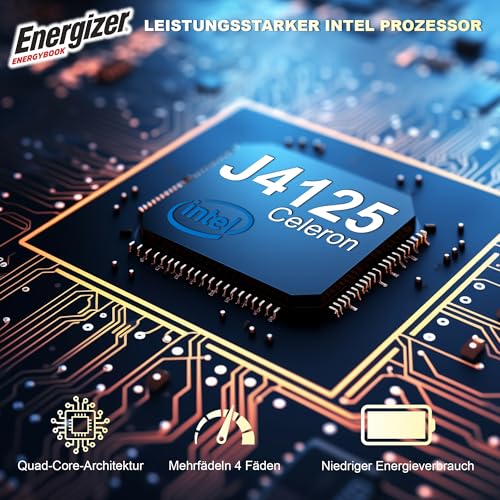 Energizer EnergyBook: portátil de 17,3'' HD+, Intel Celeron, 4 GB de RAM, SSD de 128 GB, gráficos UHD, Windows 11, Teclado QWERTY (Interno), USB 3.0, HDMI