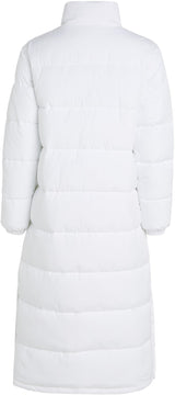 Tommy Jeans Abrigo de Plumas Mujer Maxi Essential Puffer Hasta Las Rodillas, Blanco (White), XS