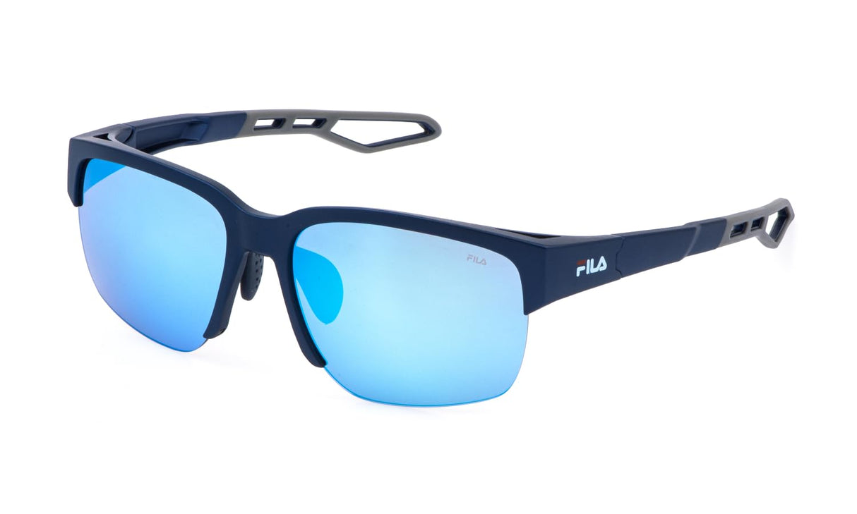 Fila SFIA06 Sunglasses, Matt Metallic Blue, 60 Unisex Adulto