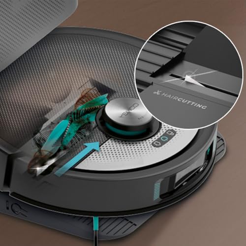 Cecotec Robot Aspirador y Friegasuelos Base Autovaciado con Hair Cutting Conga 20090 ProAI InfinitySoap Cut&SPA. 8000Pa, Tecnología Láser, Detección de Objetos, Dosificador de Jabón, App
