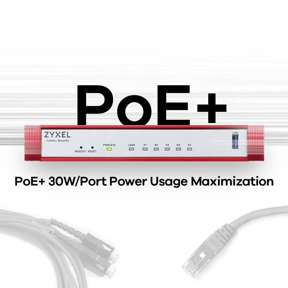 Zyxel USGFLEX50H ZyWALL Firewall de Seguridad Cibernética de Alta Velocidad | Sólo Hardware | Hasta 25 Usuarios | Nebula Cloud
