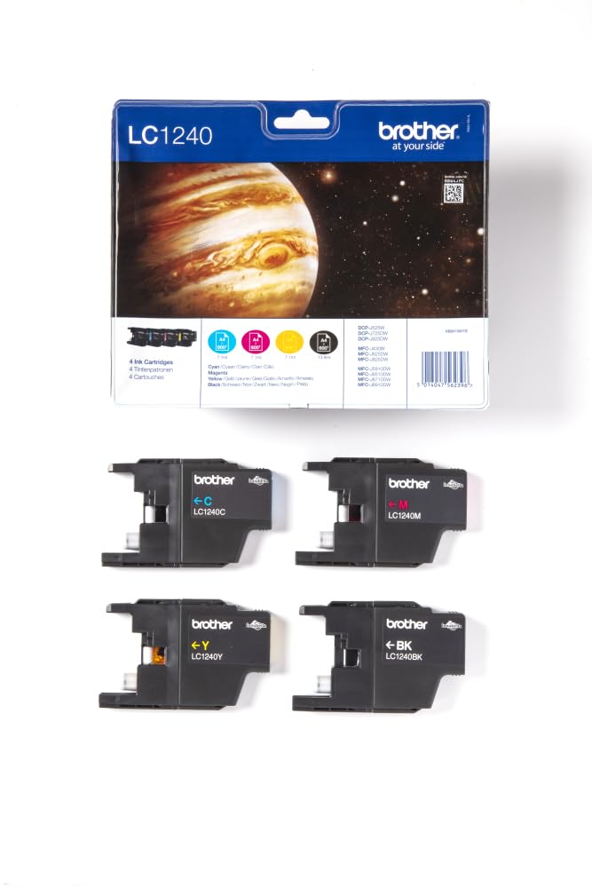 Brother LC1240 - Cartucho de tóner adecuado para MFCJ6510, multi-pack (negro, amarillo, magenta, cian)