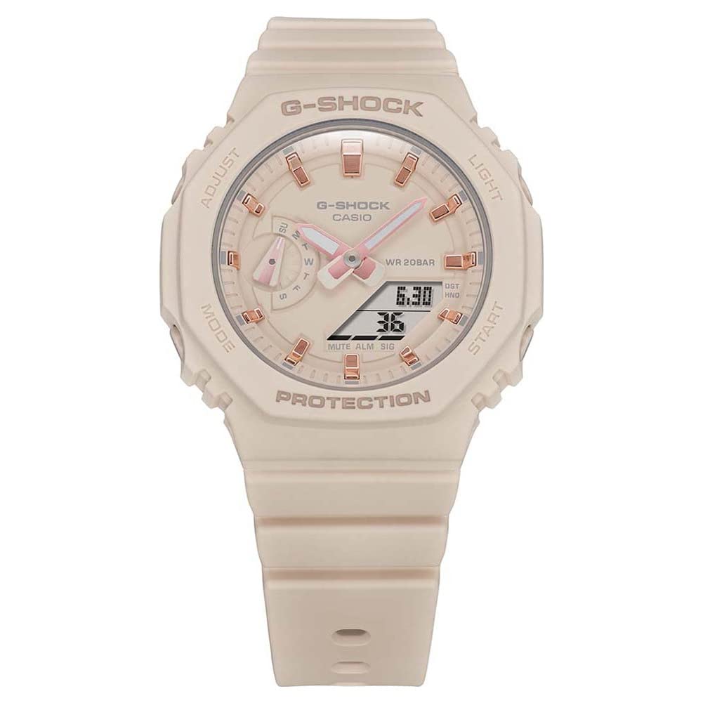 Casio Reloj Cuarzo Unisex 46.00mm con dial Análogico-Digital Rosa y Correa de Resina Rosa GMA-S2100-4AER
